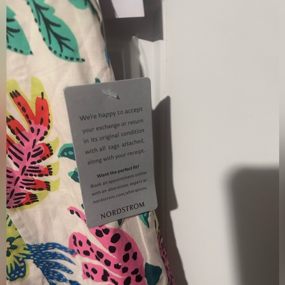 Donna Morgan Floral Print Mini Summer V-Neck A-line Casual Flutter Sleeves Sz 2 - Picture 8 of 11